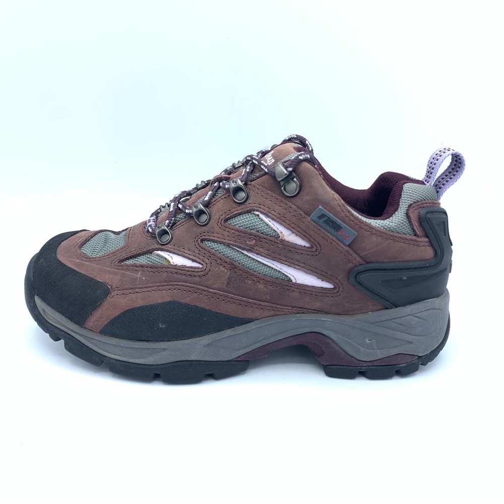 LL Bean Womens TEK 2.5 Hiking Trail Walking Suede Mesh Brown Purple Boots Sz 8 M